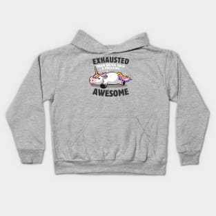 Exhausted From Being Awesome Lazy Unicorn Gift Kids Hoodie